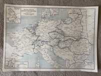 Plakat A3 Mapa Kolei Europy Środkowej - poster vintage