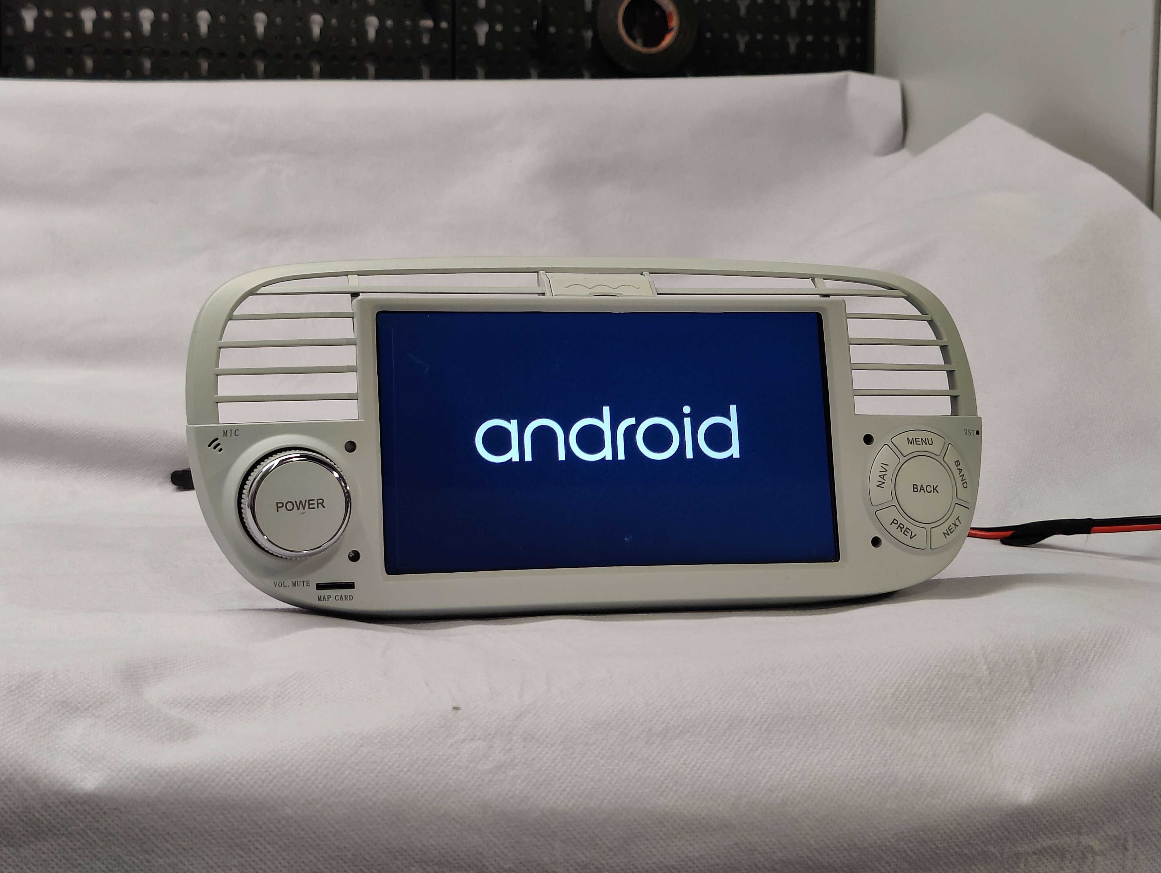 Radio 2 DIN Android 11 Fiat 500– Branco GPS WIFI CarPlay - Novo