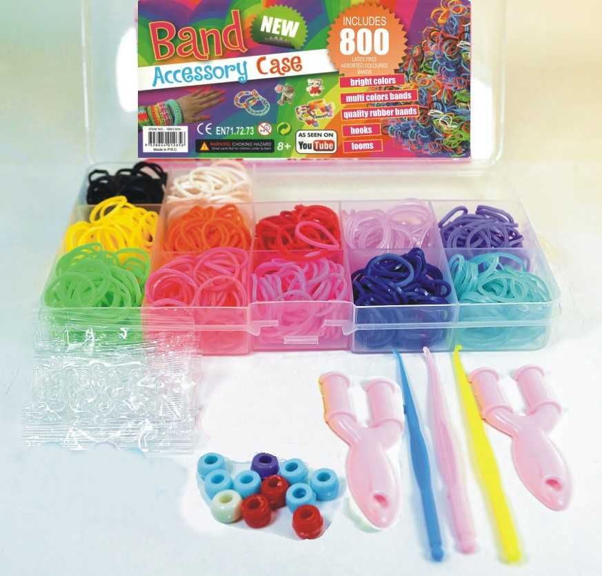 Резинки для плетения браслетов 12 цветов набор 800 резиночек