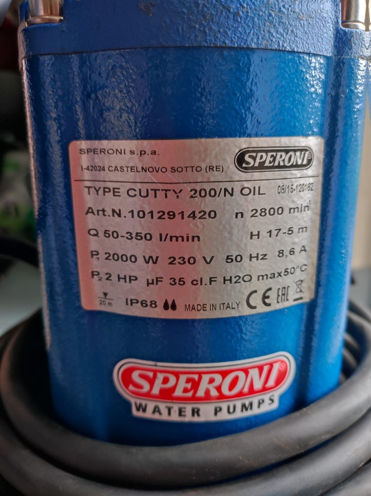 Pompa speroni do brudnej wody wypompuje szlam przemysłowa mocna