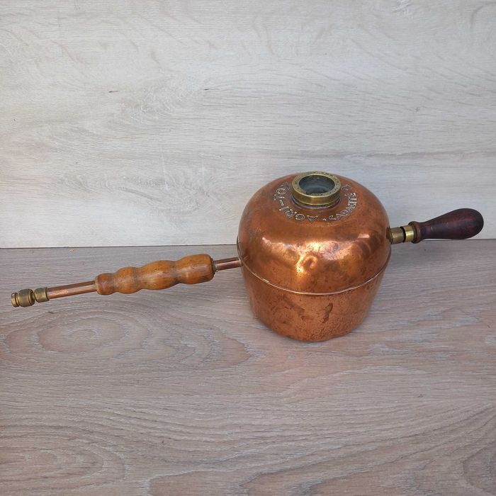 Stary francuski miedziany opryskiwacz hydronetka - sygnowany