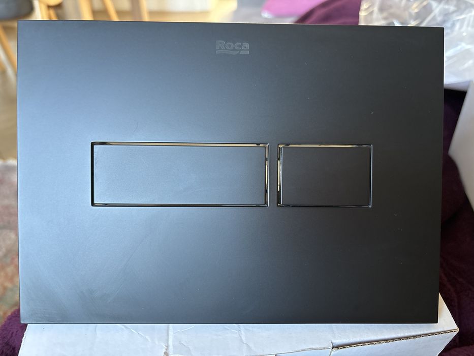Przycisk splukujacy, czarny mat, ROCA DUPLO NOVA NV1