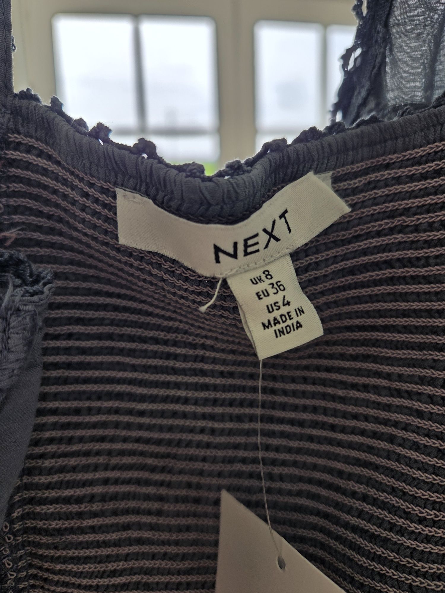 NOWA sukienka NEXT indygo z efektem sprania mini 36 / S