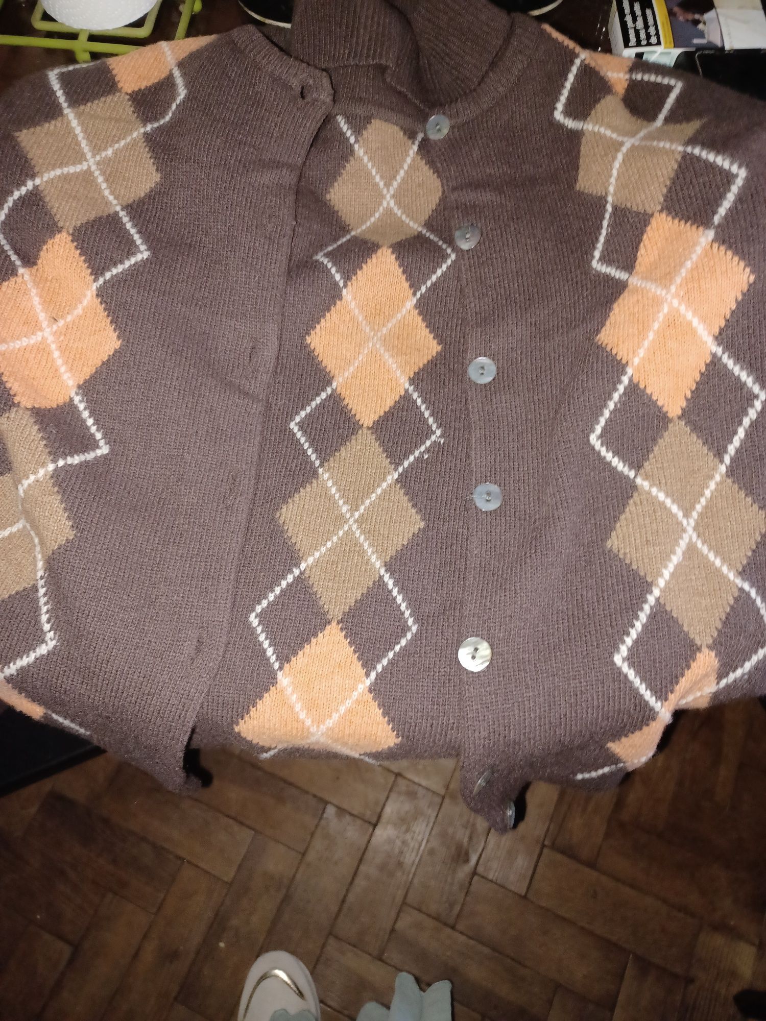 Conjunto de malha camisola e casaco