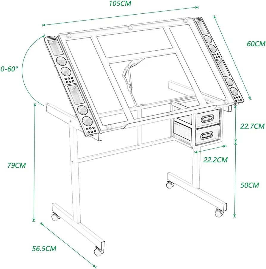 Stół biurko do rysowania projektowania kreślarskie sogeshome 104×60cm