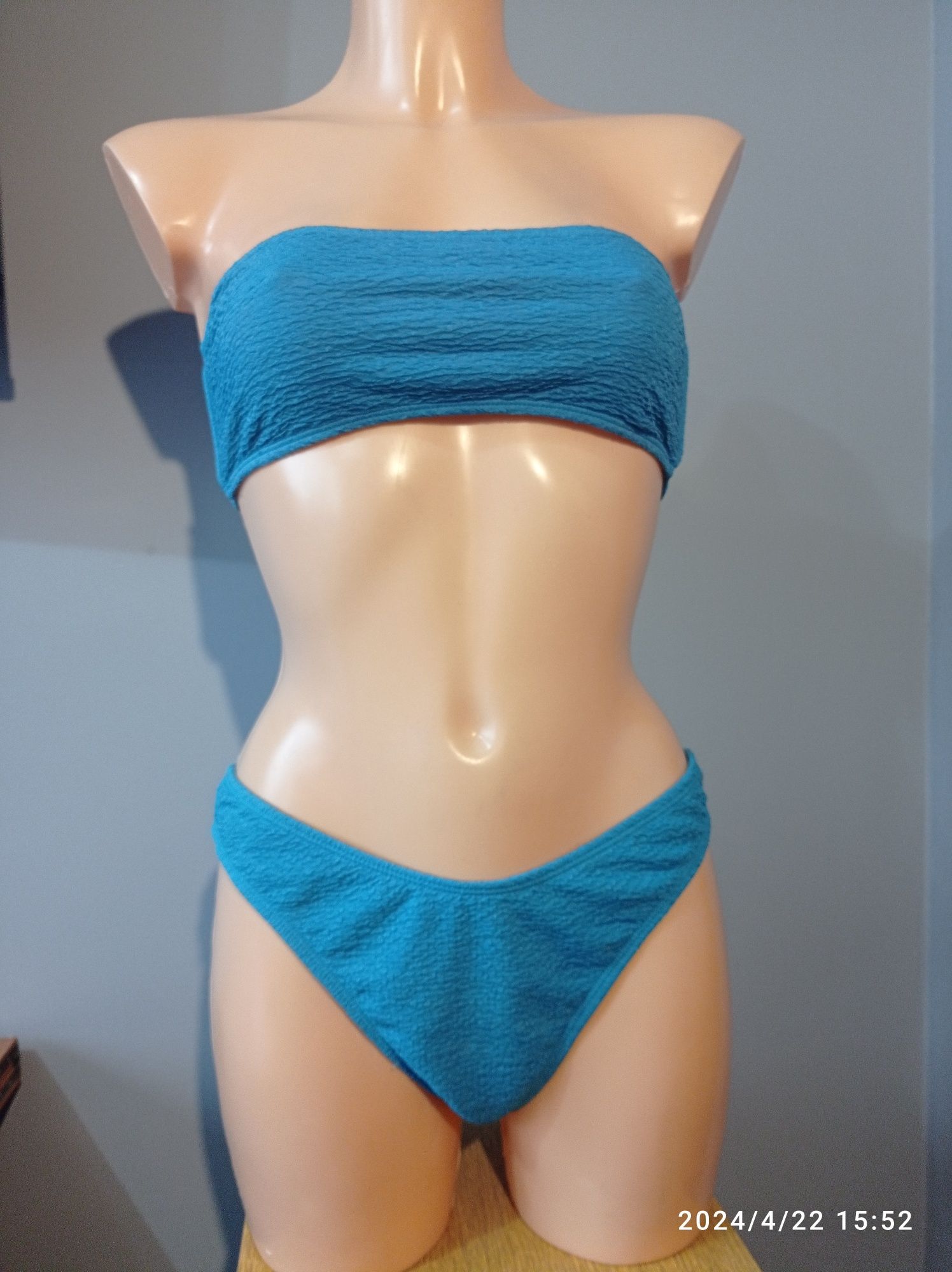 Bikini M L kostium strój kąpielowy lato plaża basen wytłaczany materia