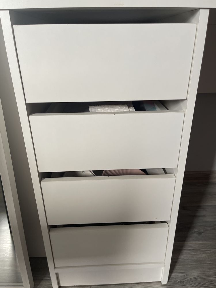 Biurko białe 5 szuflad