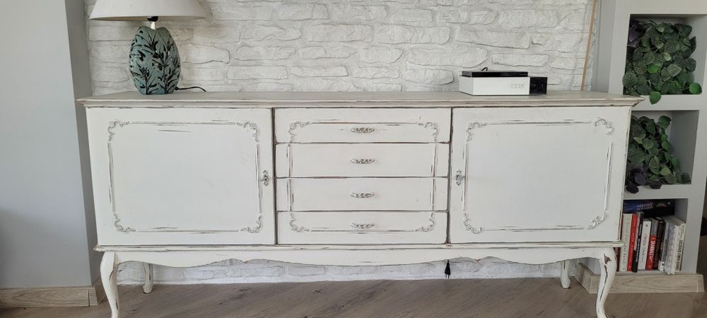 Komoda vintage biała shabby 180cm