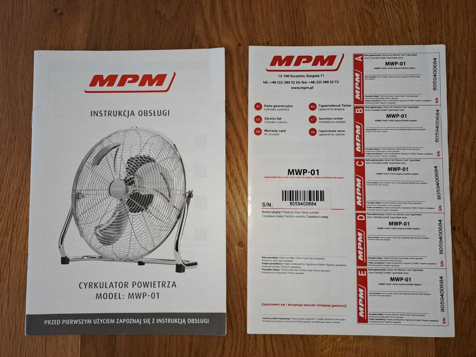 Wentylator (cyrkulator) MWP-01 marki MPM