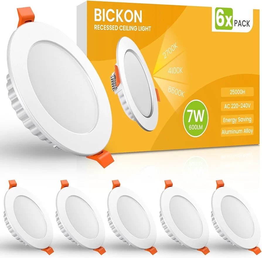 BLCKON Oprawy LED do sufitu, 6 szt. Slim Sleek, 7W 3 kolory