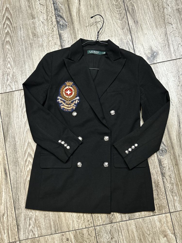 Damska marynarka dwurzędowa RALPH LAUREN Styl Marynarski roz 4