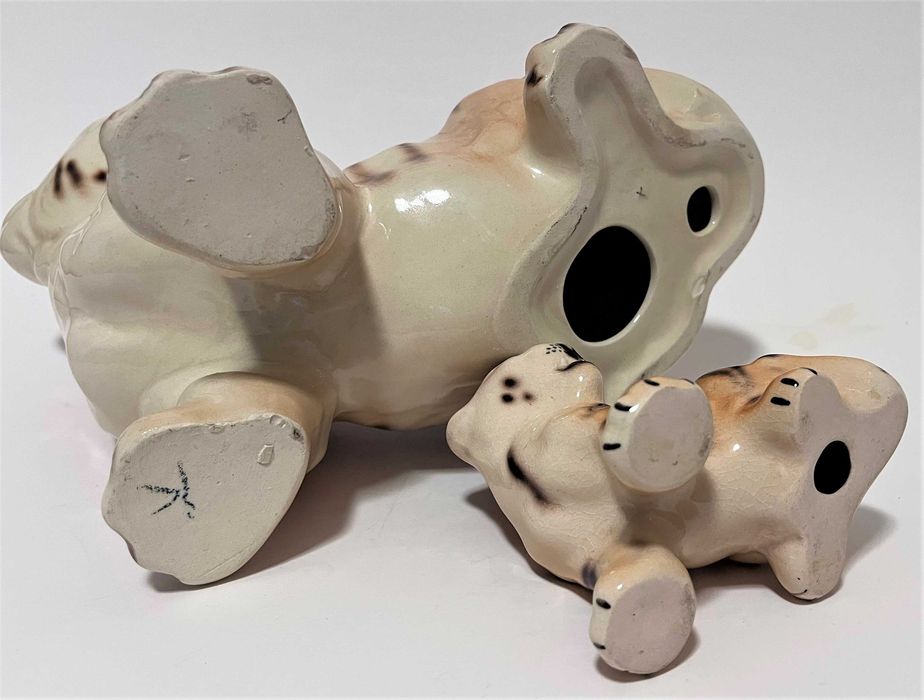 2x figurka ceramiczna Tygrys- design Włochy? Mid century design