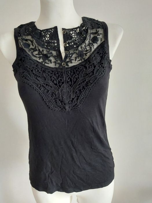 Bluzka prążek koronka