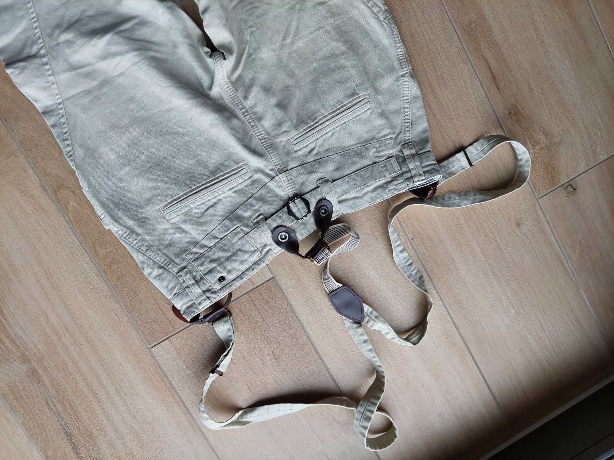 Nowe spodnie z odpinanymi szelkami Oodji W32
