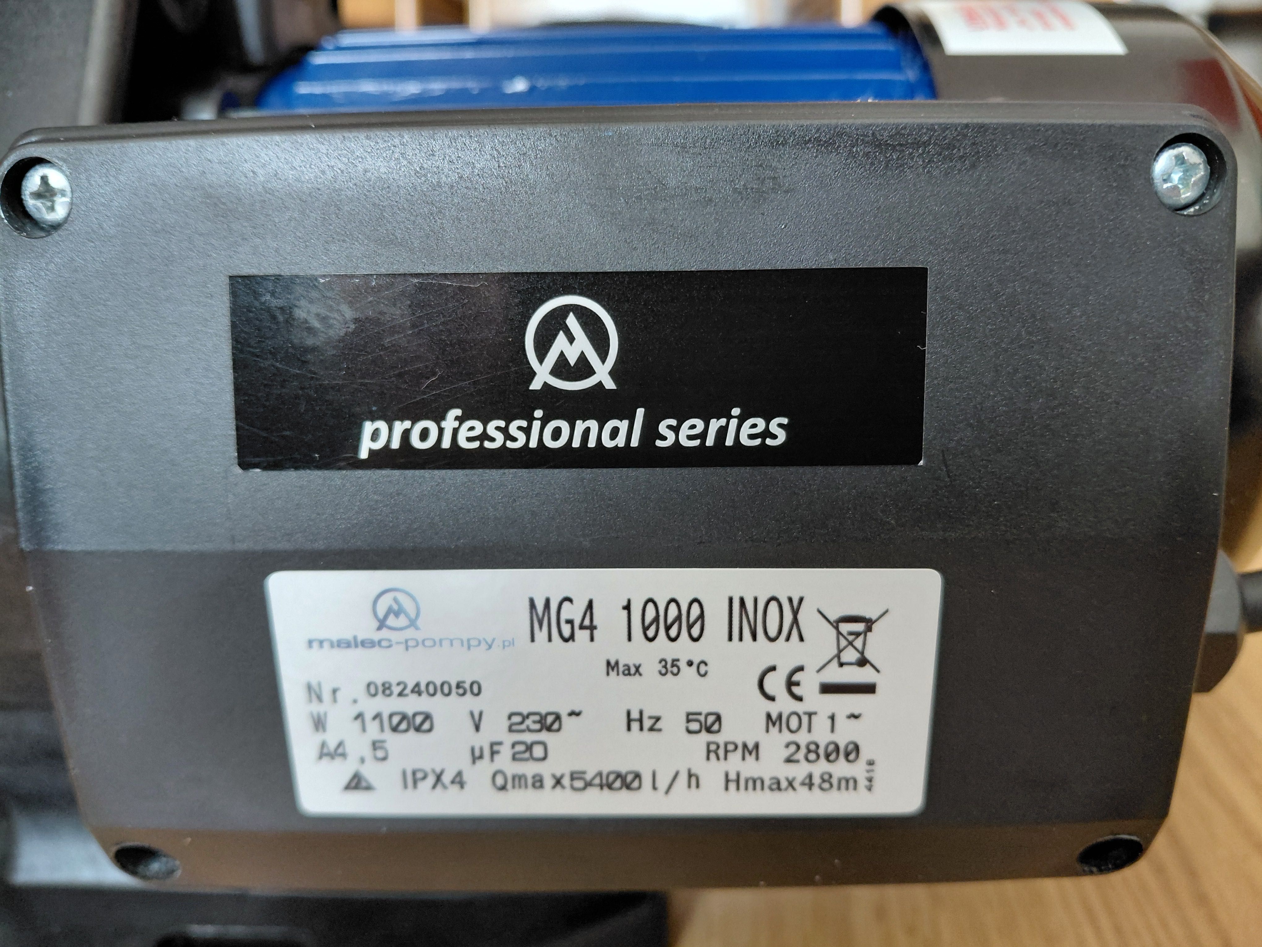 Pompa Malec MG4 1000 INOX 1100W 230V + osprzęt