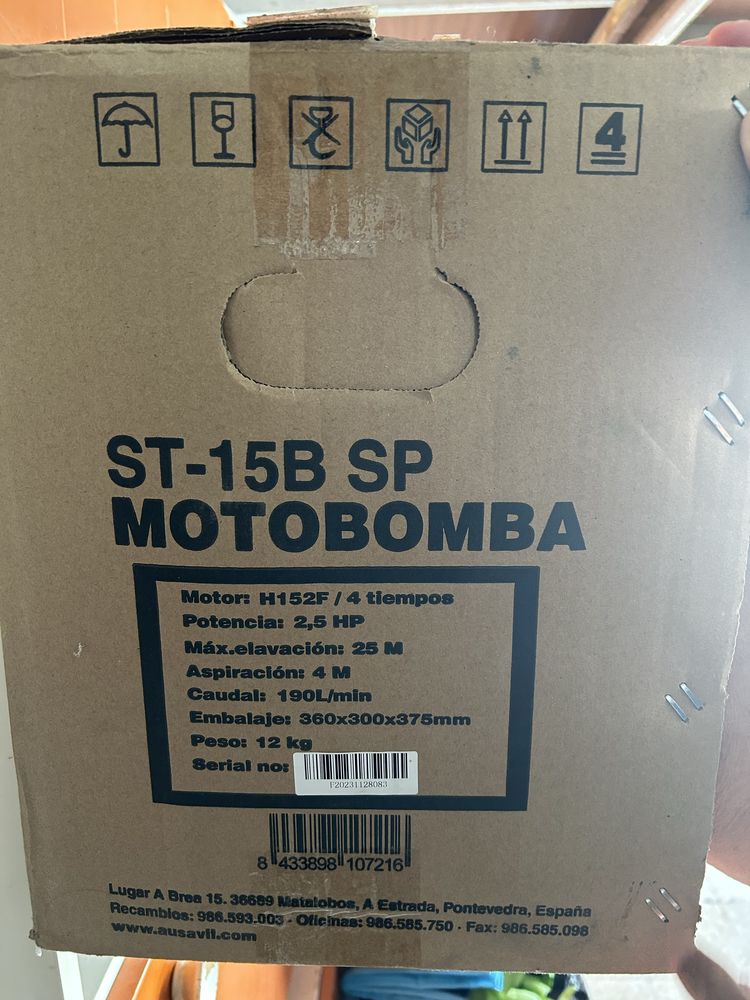 Motobomba 4 tempos 2,5Cv