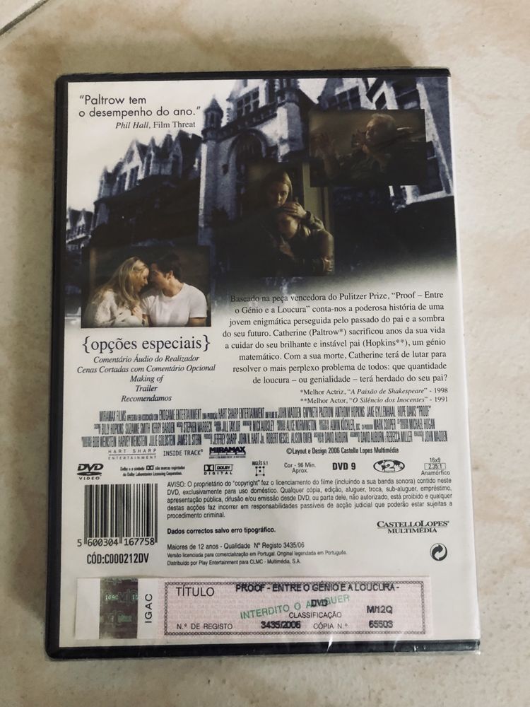 Filme DVD Proof ainda com invólucro de plástico