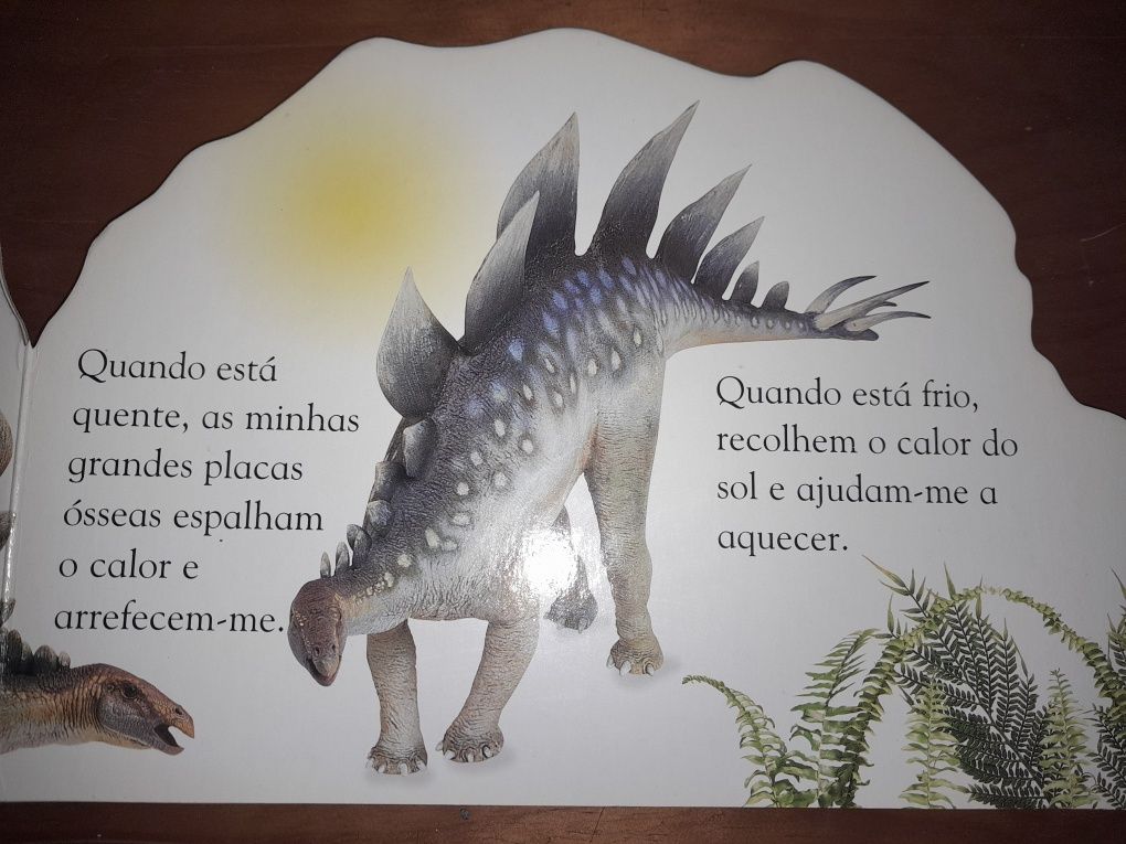 2 livros cartonados sobre Dinossauros