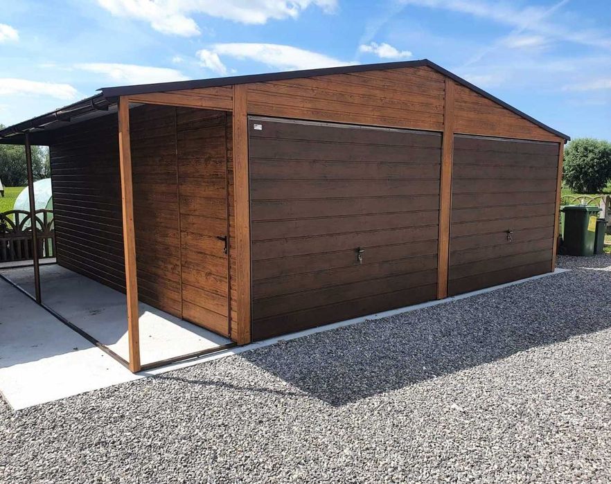 Garaż Blaszany Magazyn Schowek kolor drewnopodobny wymiary