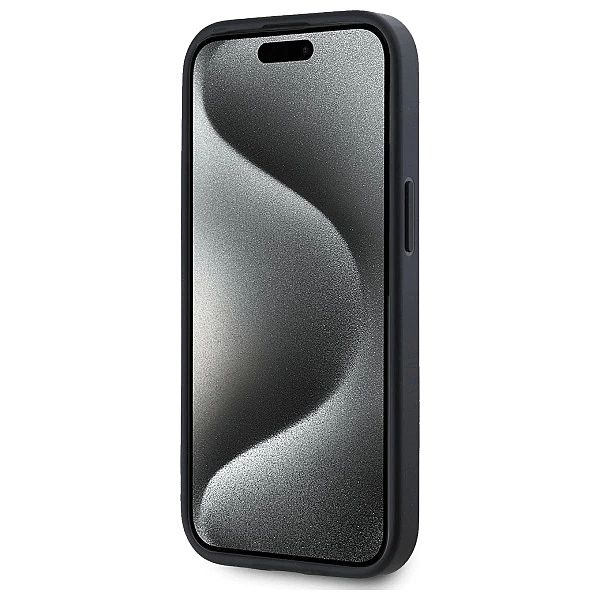 Etui DKNY Grained Metal Logo MagSafe na iPhone 15 - beżowe
