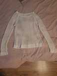 Sweter bluzka kremowy siatka siateczka siateczkowy ażurowy