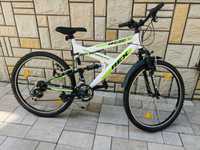 Rower MTB, amortyzator przód i tył 3x7 Shimano