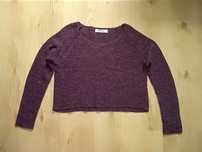 Sweter Only M 38 cropped bordo burgund krótki do spodni high waist