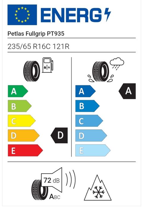 Шини 235/65R16C	PETLAS	PT935 12PR 121/119 | нові зимові 4шт