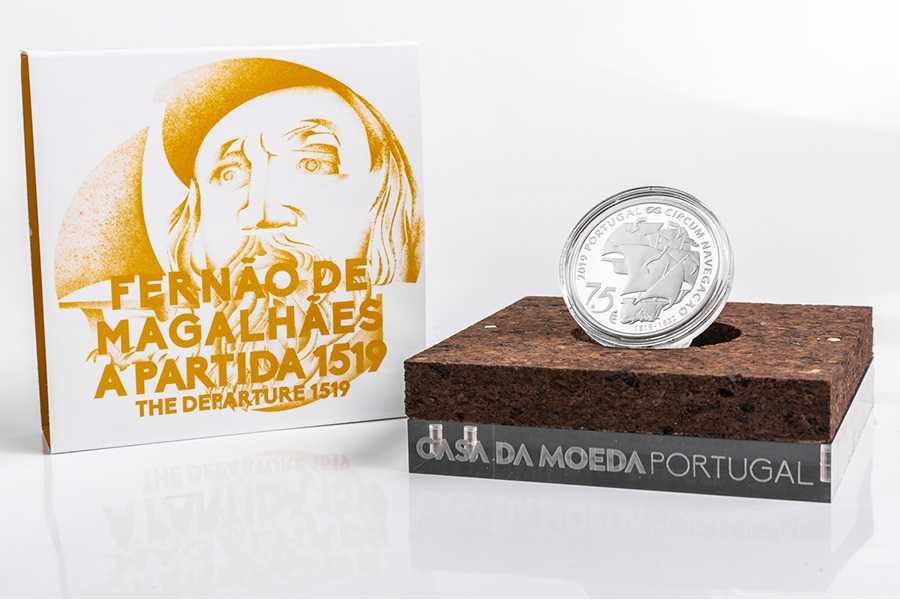 Moeda 7.5 € Prata Proof Fernão de Magalhães Partida 1519. - 2019