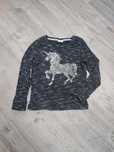 F&F kids 122 128 bluzka dziewczęca longsleeve jednorożec cekiny 7 8