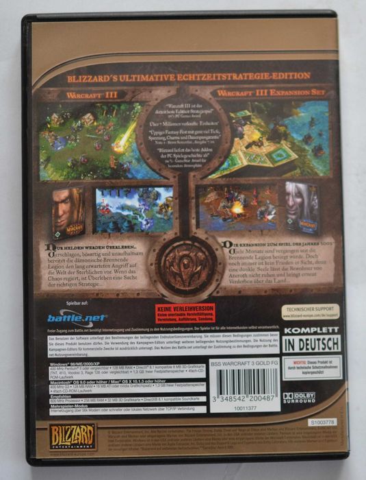 Gra: 	Warcraft III: Reign of Chaos	pc	Nośnik:	cd
