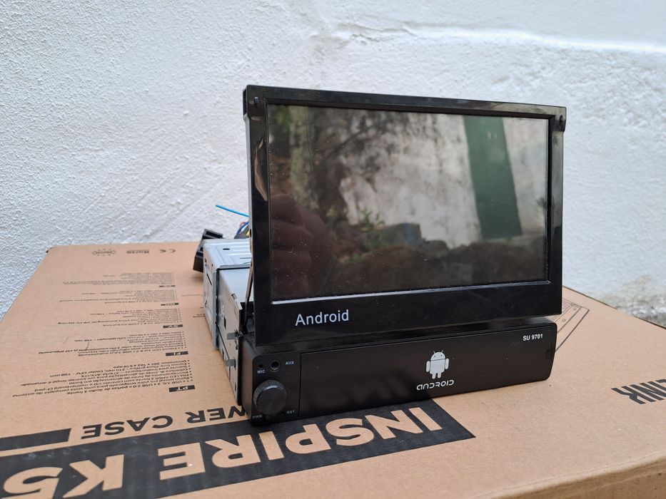 Rádio Android 1 Din com ecrã retráctil