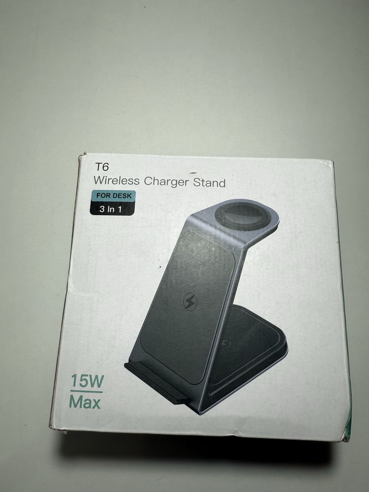 bezprzewodowa ładowarka T6 Wireless Charger Stand, typ 3 w 1