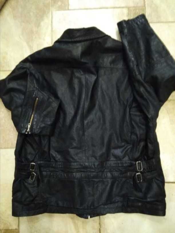 Куртка кожа чёрная тонкий синтепон.индия.*classic*xl\ замеры!700 грн
