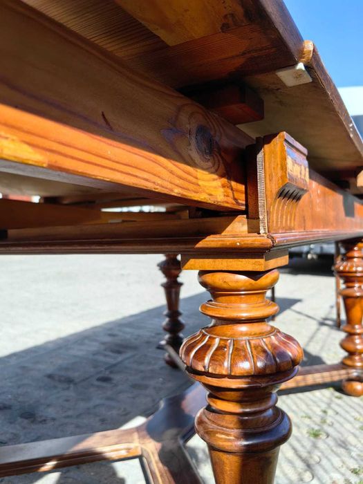 Stół ROZKŁADANY kuchni jadalni drewniany antyk do 362CM 16 osobowy