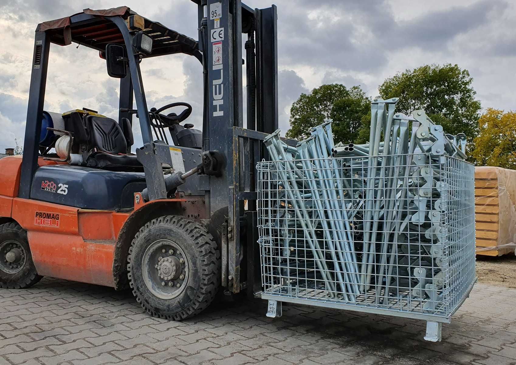 Magazynowy kosz siatkowy, składany gitterbox ocynk