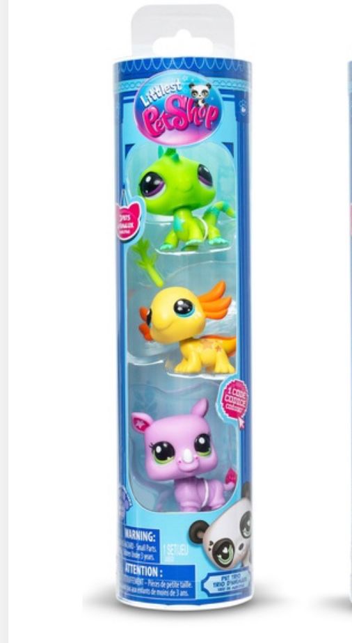Littlest Pet Shop Trio tube. LPS. набір з трьох петів