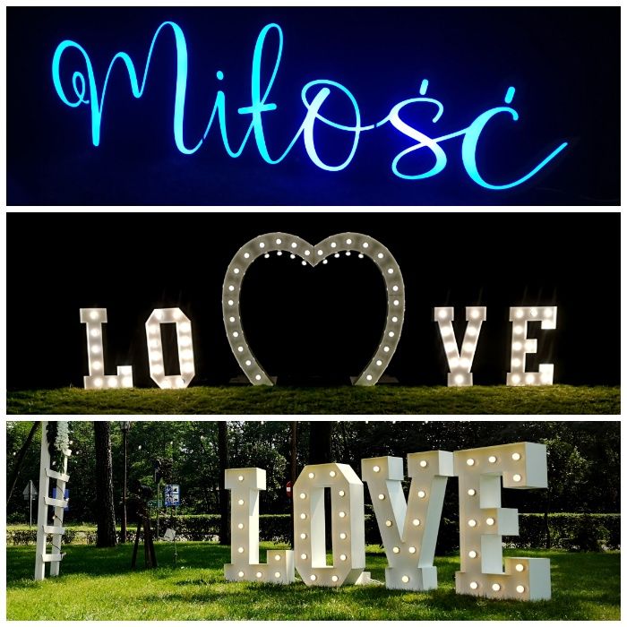 Fotolustro Ciężki dym Miłość Love Księżyc  wesele LED fontanny iskier