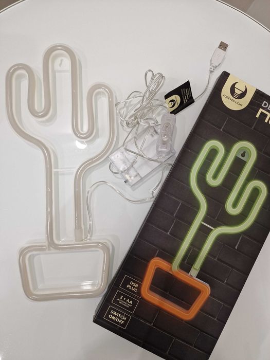 LED Neon Kaktus oświetlenie dekoracyjne