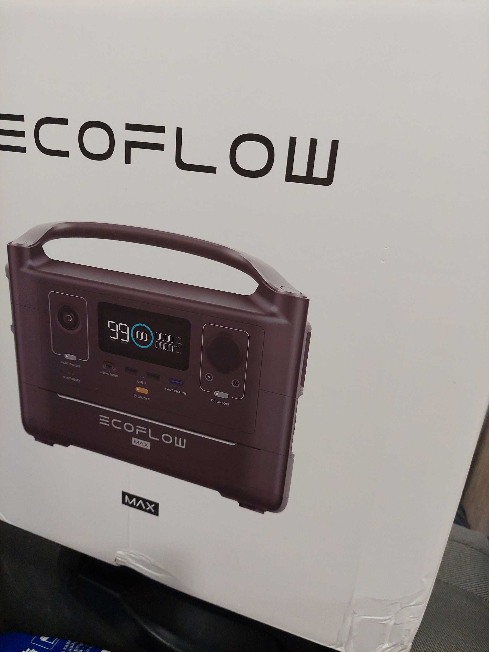 Прода Ecoflow RIVER max: 576 Wh, 600 W (1200 W)