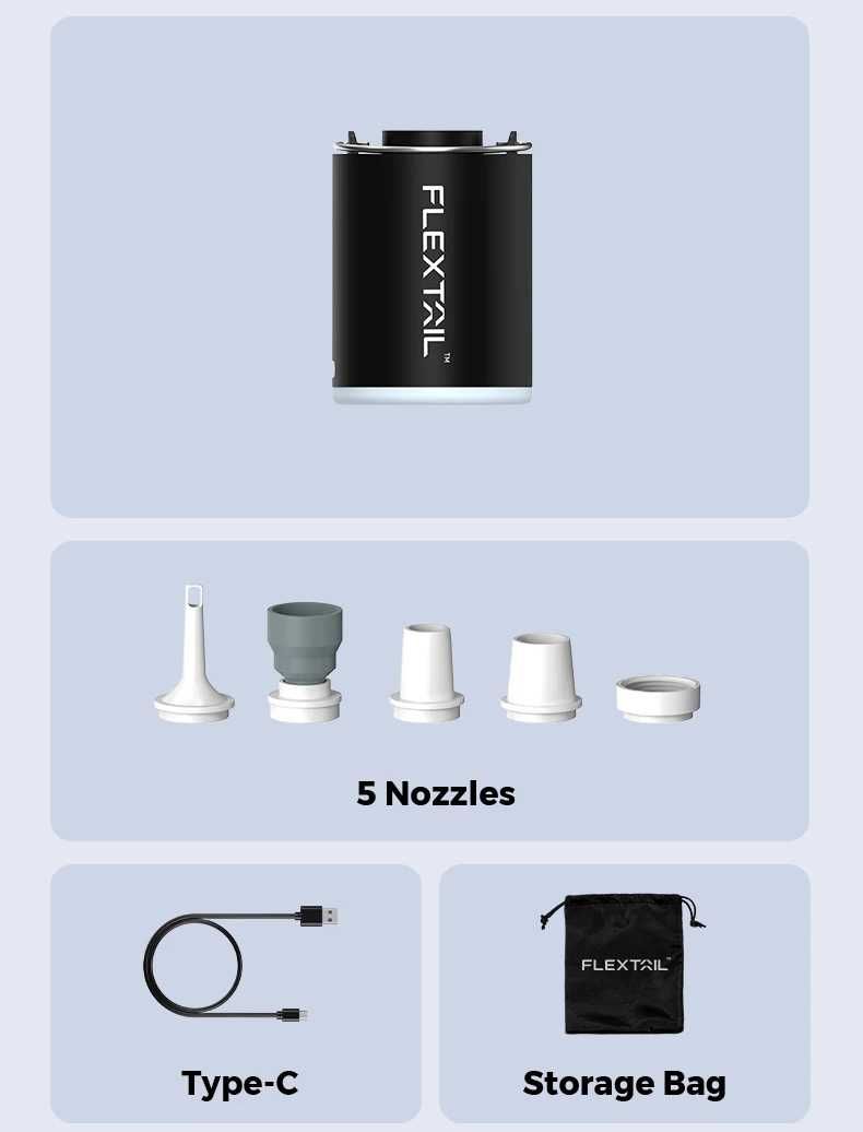 FLEXTAIL Tiny Pump X 2024 47 грам Ультралайт насос + ліхтарик
