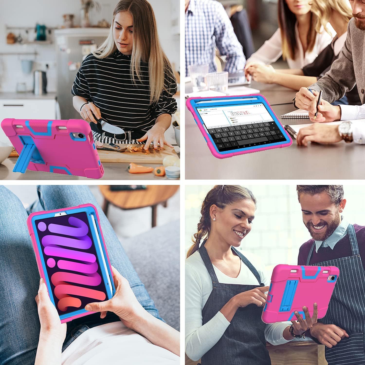 Etui do iPad Mini 6 8.3" z Podstawką i Miejscem na Rysik Różowe