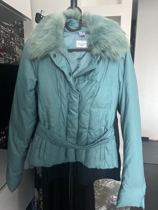 Пуховик жіночій Trussardi блакитний