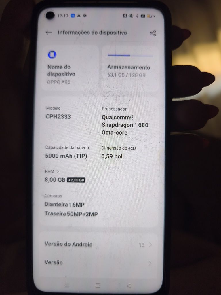 OPPO A96 novo valor negociável