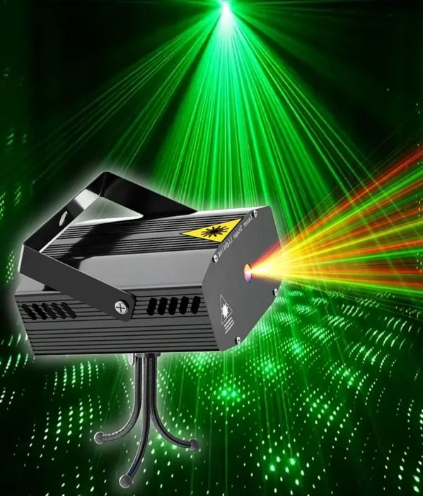 Światło imprezowe Laser Mini USB reakcja na dźwięk kilka trybów