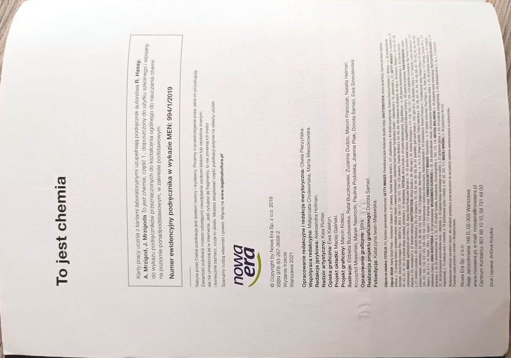 Nowa Era Chemia karty pracy 1