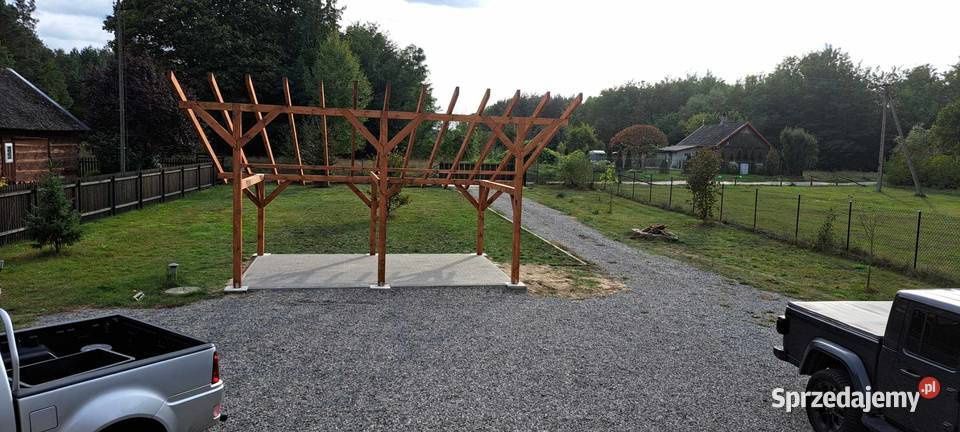 Wiata drewniana konstrukcja pod fotowoltaikę