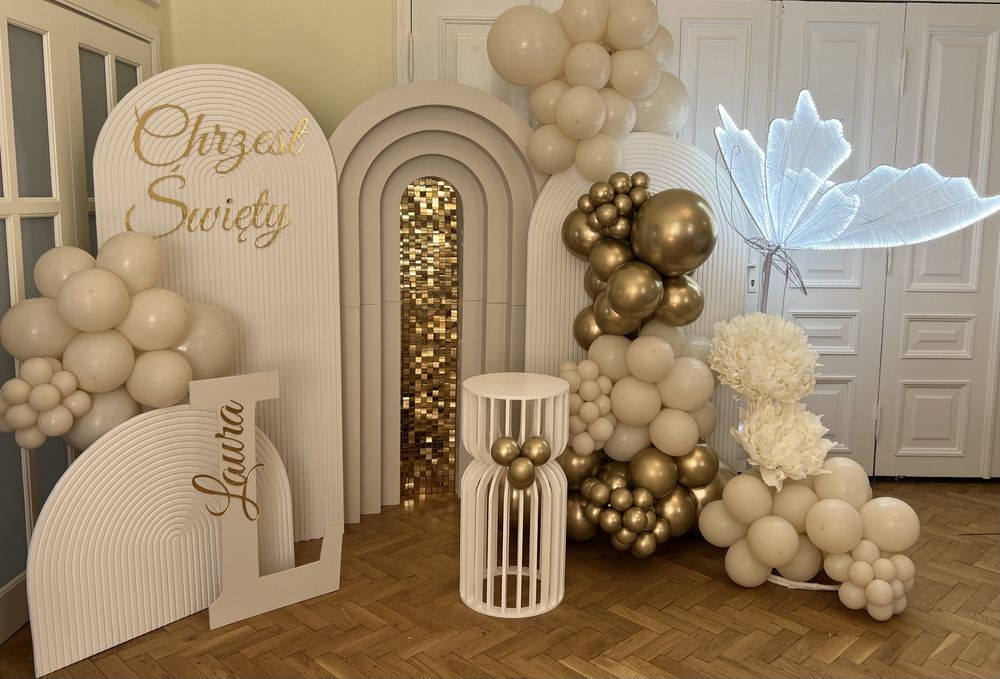 Ścianka balonowa / chrzest swiety / urodziny/ ślub