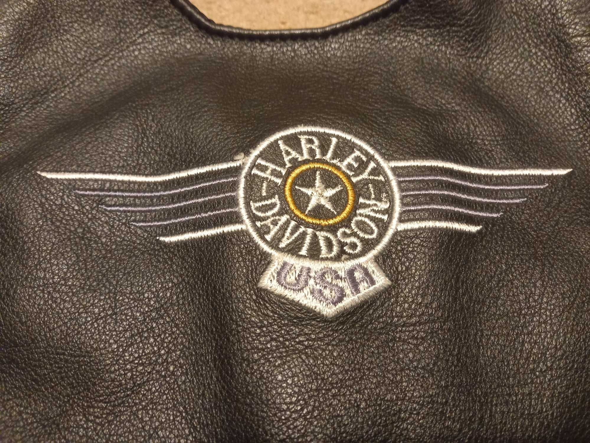 Colete em pele Harley Davidson original para criança