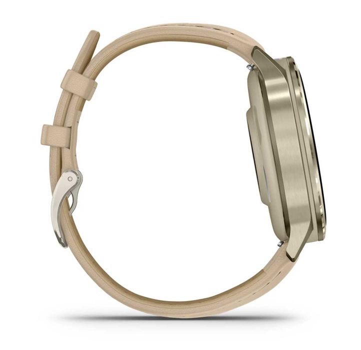 Garmin Venu® 4 - 41 mm Lunar Gold and Leather Band 010-03013-03